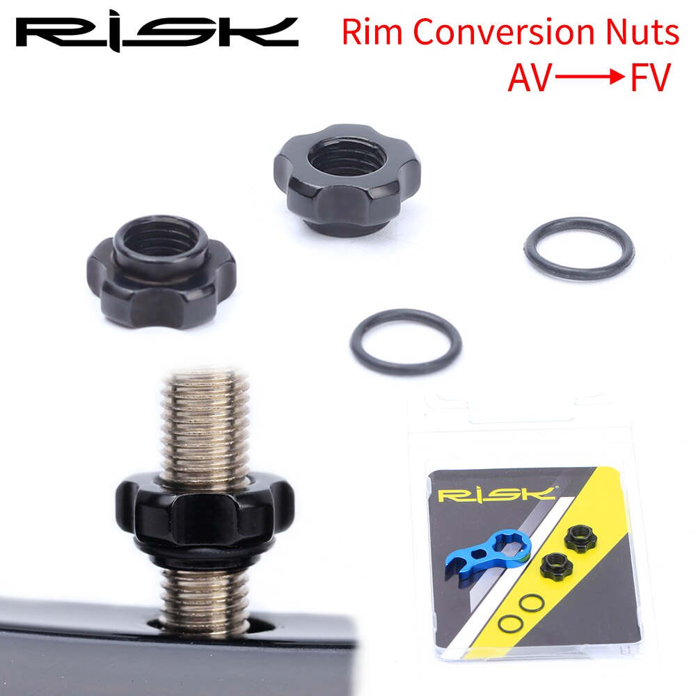 RISK Rim Converter Bicycle Presta/Schrader Valve Adapter Washer Bike Wheel AV-FV Tube Adapter Schrader Valve To Presta Valve