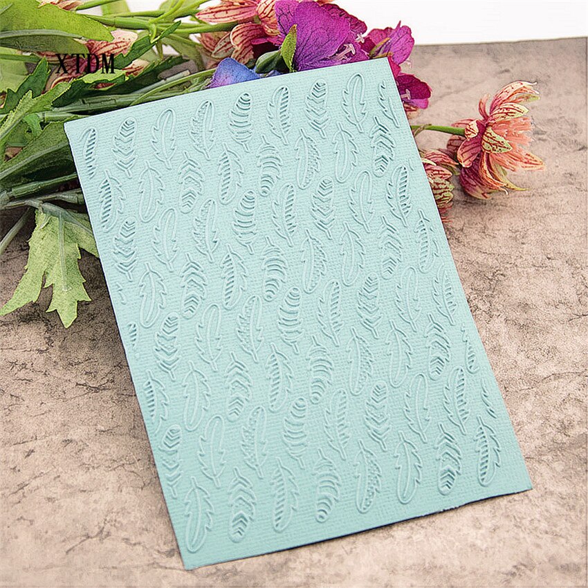 plastic feather template village craft card making paper card album wedding decoration clip Embossing folders