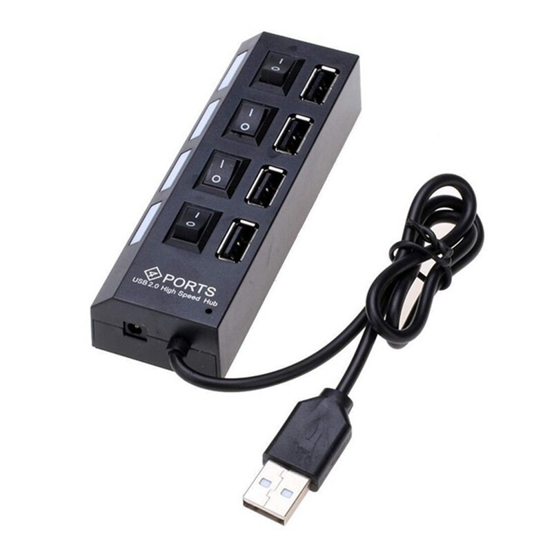 4/7 porte usb hub 2.0 3.0 højhastigheds usb splitter expander multi-port uafhængig switch til pc laptop windows: 4 porte