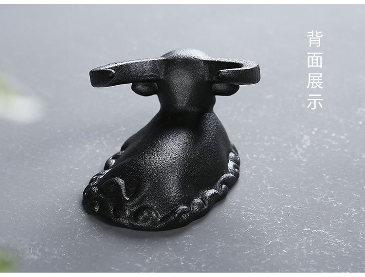 Ceramic Cow Kung Fu Tea Statue Tea Pet Feng Shui Chinese Traditional Craft Cute Animal Aesthetic Home Desktop Decoration