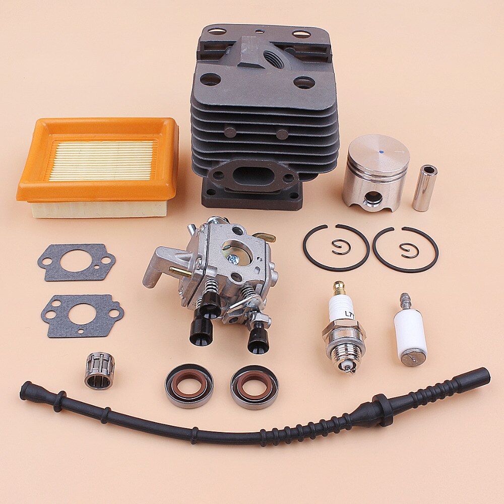 Kit de manguera de combustible de filtro de aire de pistón de cilindro, piezas de desbrozadora, 35mm, para STIHL FS120, FS250, FS250R, FS200, FS200R