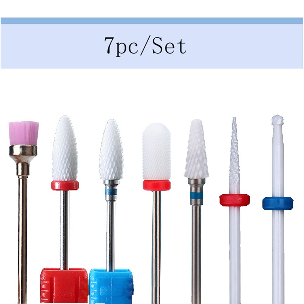 Conjunto de brocas de unha de cerâmica, peças, conjunto de brocas, carboneto, fresa, manicure, remoção de unha, gel, ferramentas de polimento elétrico: MT-NO5