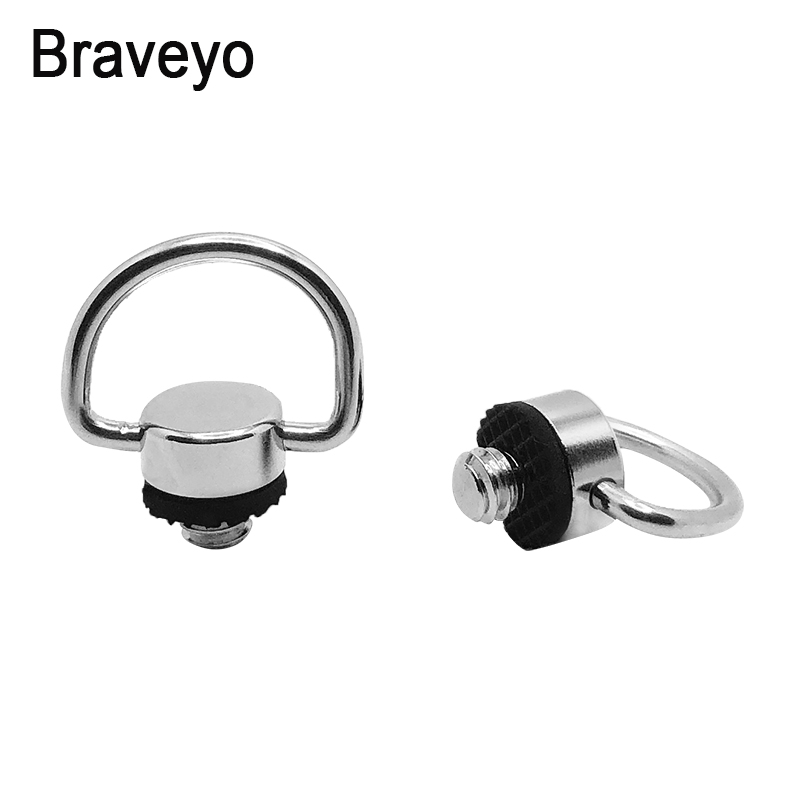 1/4 Schroef Camera D-Ring Vaste Antislip Quick Release Plaat Lanyard Montage Schroef Rvs Voor Dslr statief Balhoofd