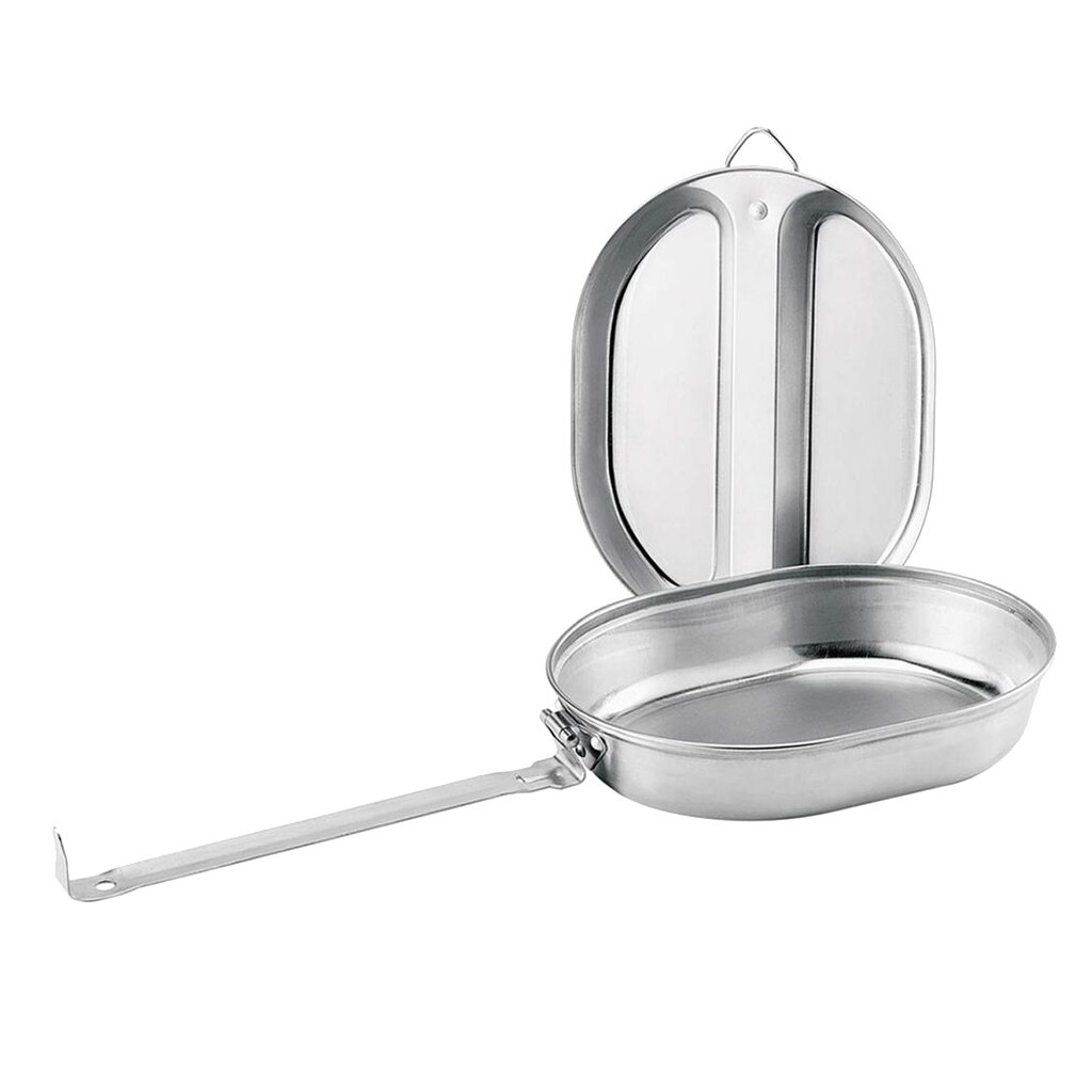 Outdoor Tableware Stainless Steel Frying Pan Mess Kit For Camping