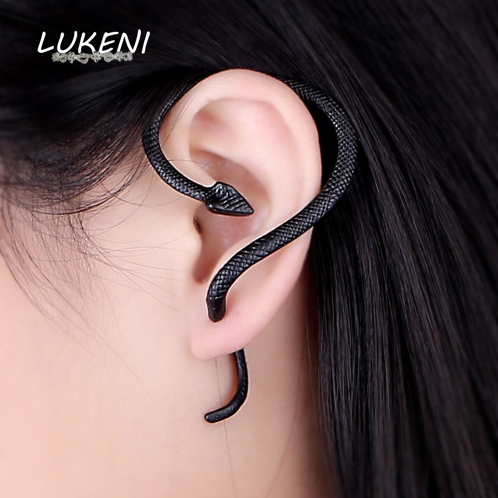 LUKENI 5Pcs/Lot Jewelry Earrings Punk Snake Long Ear Cuff Earrings For Women And Men EJ004