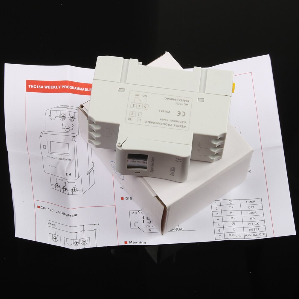 Temporizador Digital programable, electrónico, semanal, 7 días, Control de relé, 220V, 230V, 6A, 10A, 16A, carril Din, tp8a16, sin bloqueo