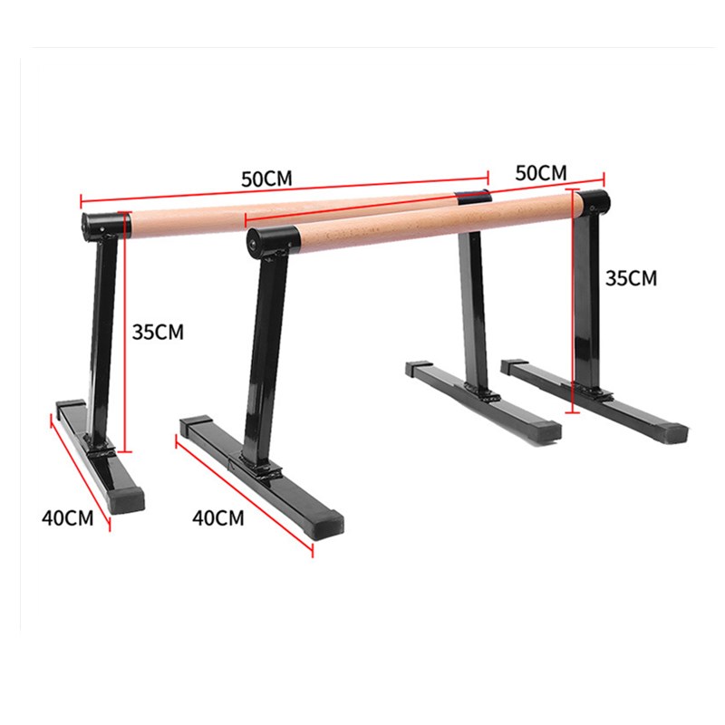 Barras paralelas de Fitness para gimnasio, soporte de madera de acero para flexiones, barra de soporte para entrenamiento muscular, equipo de ejercicio con mango de agarre