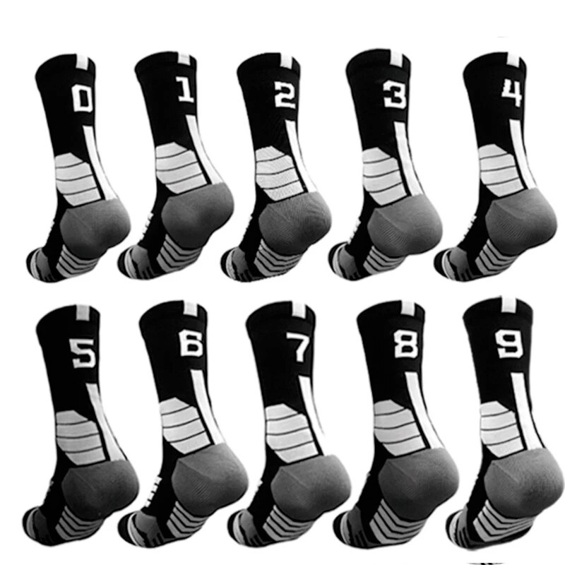 Freies kollokation 0-9 anzahl Basketball Socken Dicke Sport Radfahren Socken Nicht-rutsch Langlebig Skateboard Handtuch Boden Socken