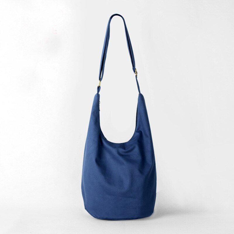 Women Men Cotton Crossbody Bag Shoulder Bags Messenger Hobo Hippie Boho Bag Women free Fringe: B bag blue