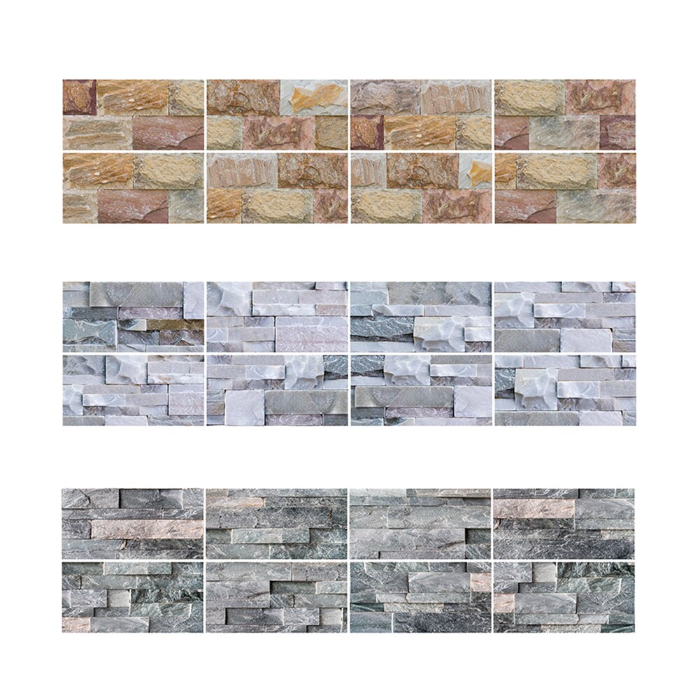 9 stk / sæt 20 x 10cm mursten stenimitation vandtæt pvc fliser klistermærke diy gulv væg klistermærke mærkat boligindretning plakater