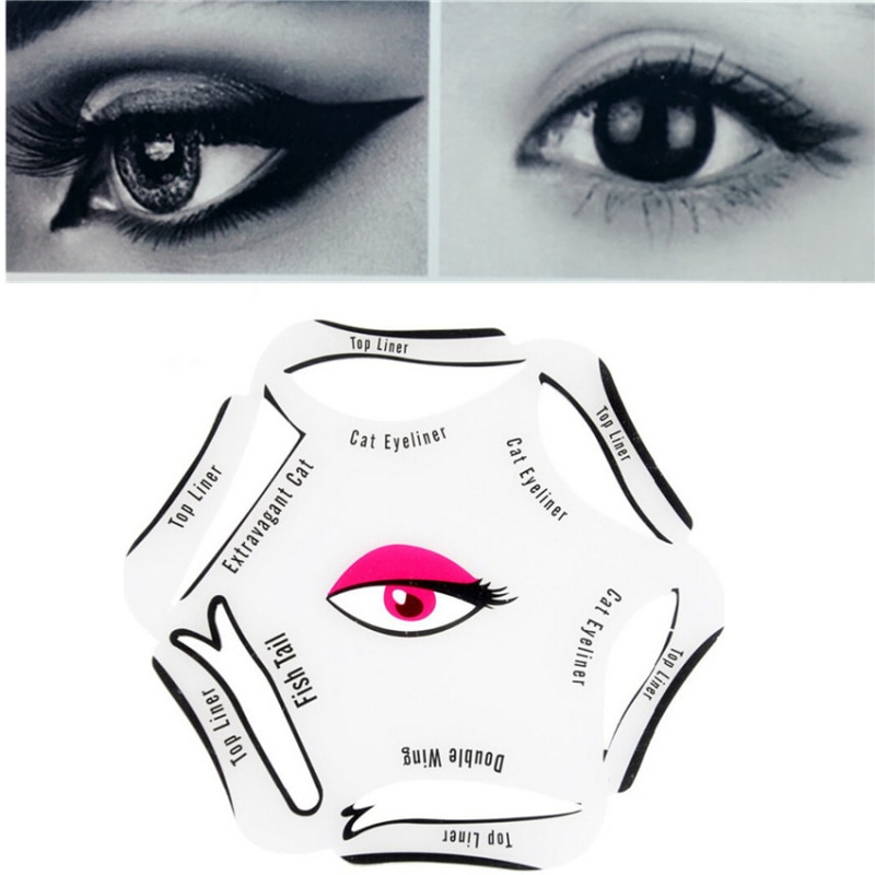 6 in 1 Stencils Eyeliner Template Smoky Makeup Gids Cat Eye Liner Quick Tool