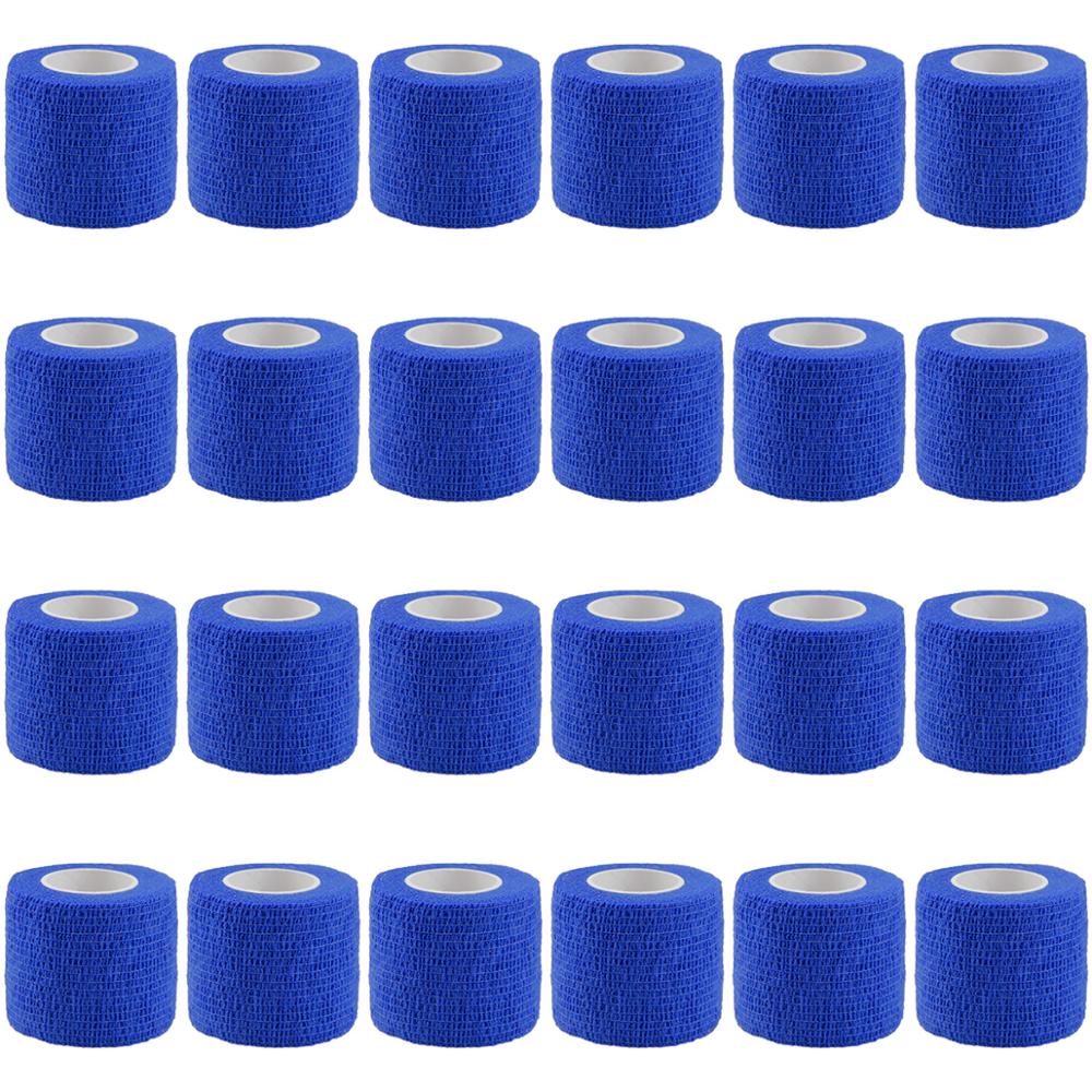 24 rolls Self Adhesive Bandage Wrap Cohesive Bandage Sports Tape Vet Wrap: Dark Blue