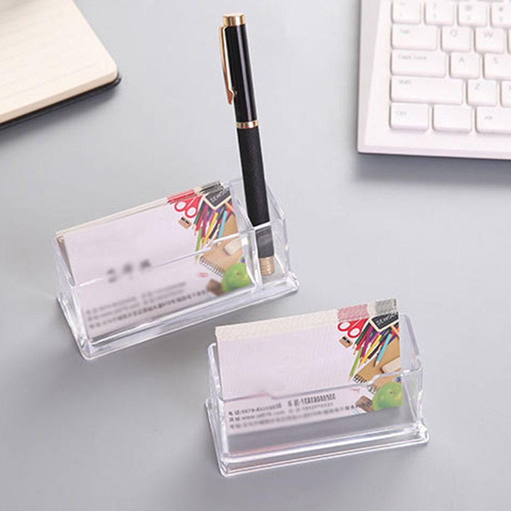 Business Card Holder Display Stand Desk Desktop Countertop Business Card Holder Desk Shelf Box With Pen Holder