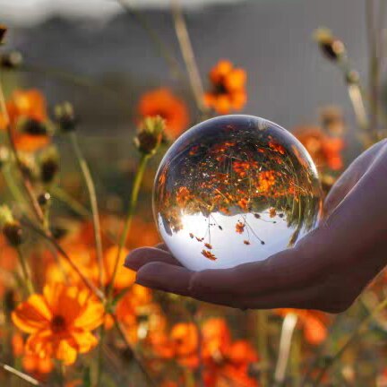 Crystal Ball, Optical Glass Reflective Spheres K9 Crystal Sphere Ball Decor Photography Ball, Clear Contact Juggling Ball