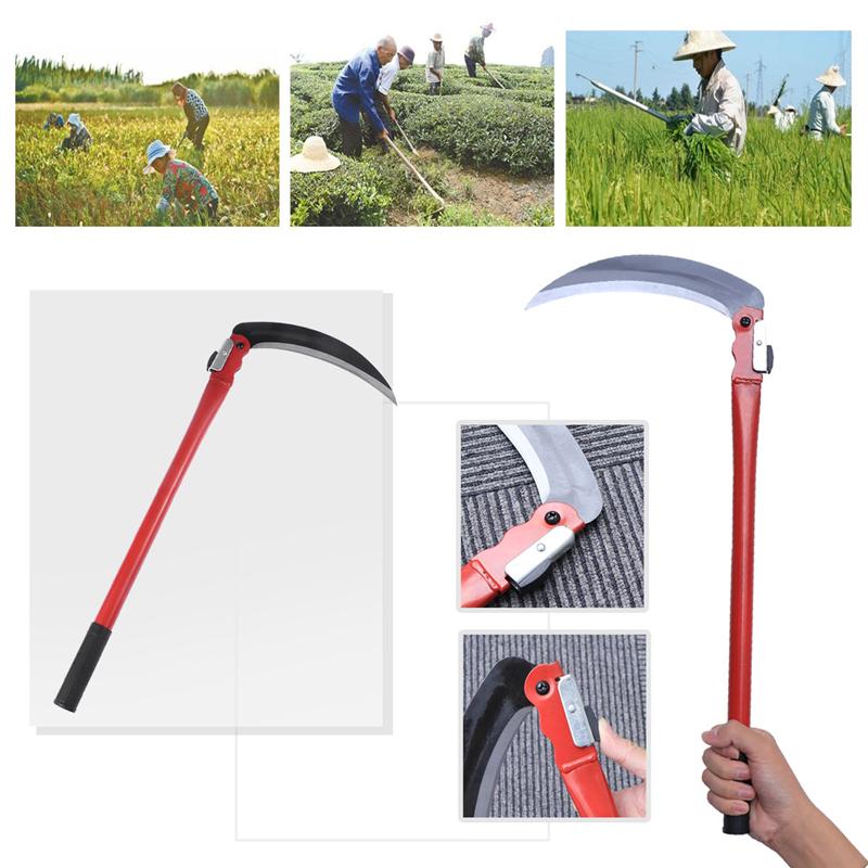 Faucille d'herbe de jardinage en acier avec poignée en acier outil de jardin léger et Durable parfait pour désherber et cultiver (rouge)