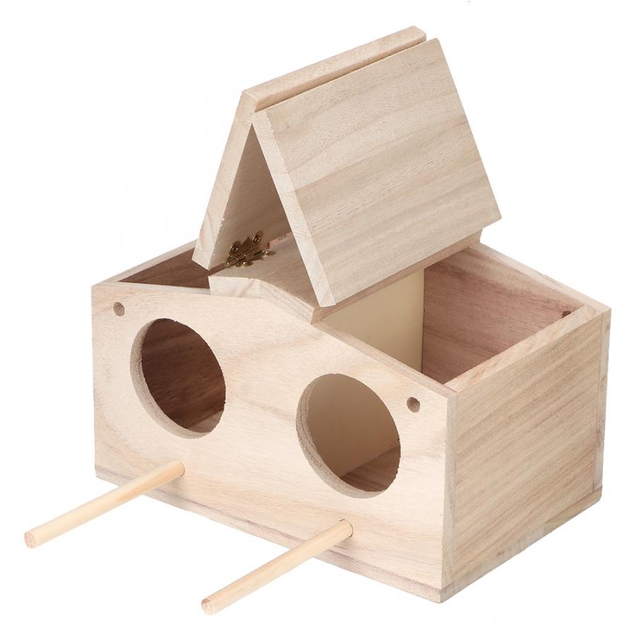 Trä husdjur fågelbon hus avel fågellåda bur fågelholk tillbehör för papegojor svalor 23 x 13 x 12cm