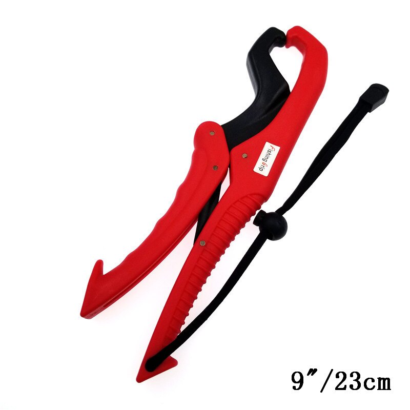 Fish Grabber Plier Controller Practical Fishing Gripper Gear Tool ABS Grip Tackle Holder Fish Clamp with Adjustable Rope: red -9inch