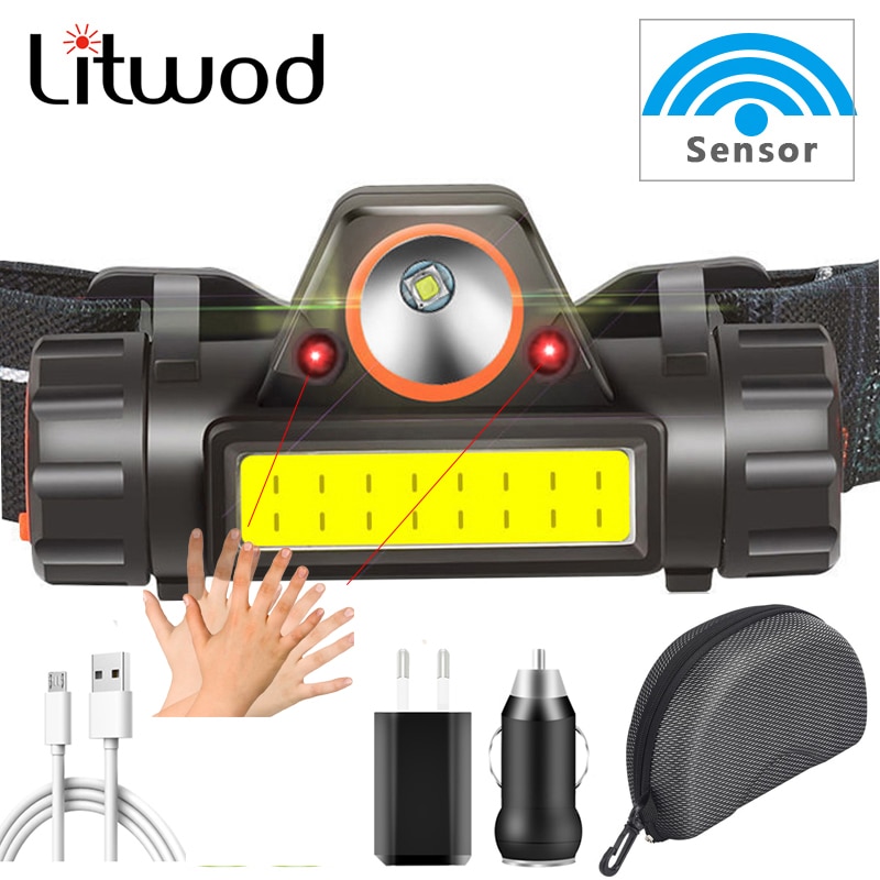 Xp-g  q5+ kolbe zoombar ledet hodelykt hode lommelykt lampe hodelykt innebygd oppladbart 18650 batteri bærbart lys