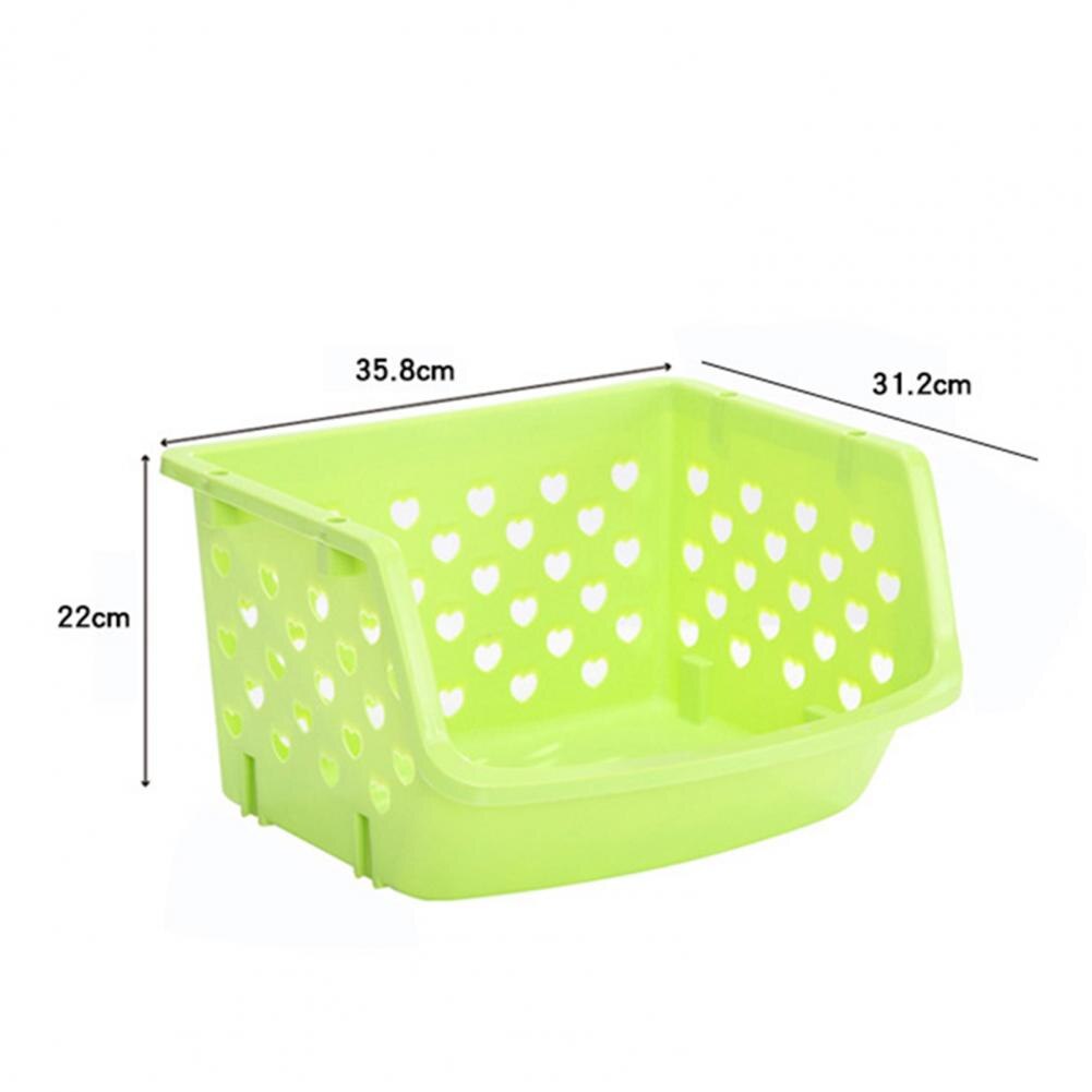 Durable Stackable Single-deck Hollow Fruit Vegetable Storage Box Colanders Strainer Kitchen Organizer Basket Shelf Racks