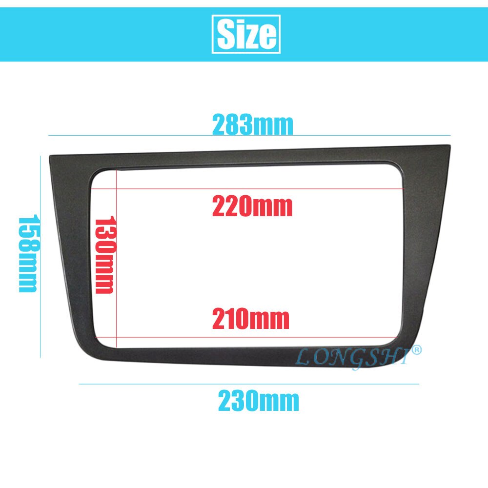 Doble 2 Din Fascia para Seat Altea Radio LHD, Panel estéreo, montaje de tablero, embellecedor de instalación de Marco facial, 2 Din