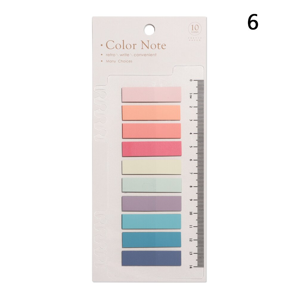 60/120/200pcs Solid Color Planner Stickers Index Bookmark Novelty Notes Memo Pad Loose-leaf Sticker Bookmark Page Sticker: 6