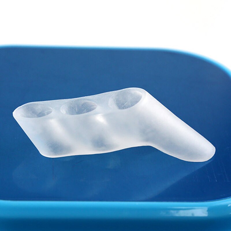 Corrector 1 Par De Três Buracos Pequeno Toe Varus Toe Splitter Toe Corrector Proteção Polegar Luva Protetora De Silicone