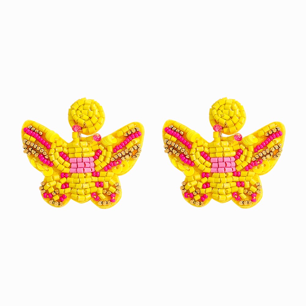 Vedawas Mode Vlinder Kralen Oorbellen Voor Vrouwen Trendy Handgemaakte Acryl Dier Oorbellen Bruiloft Sieraden Party: Yellow