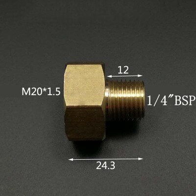 M10 M14 M16 M20 Metric Female To Male Thread Connection Brass Pipe Fitting Adapter Coupler Connector For Fuel Gas Water: NO8