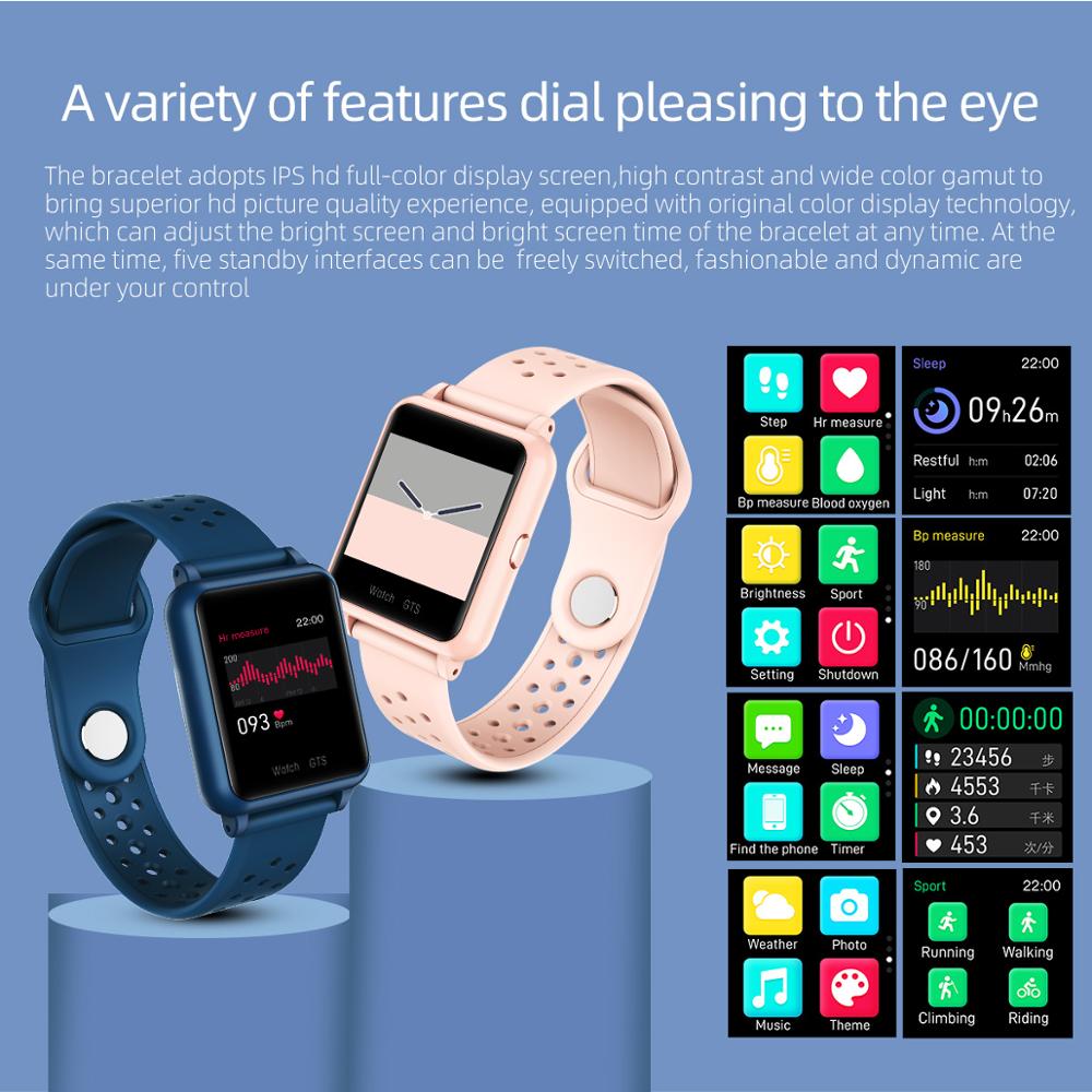 Usb bluetooth sportsur blod iltmåling monitor smart armbånd oxymeter puls oximeter sundhed oximeter ur