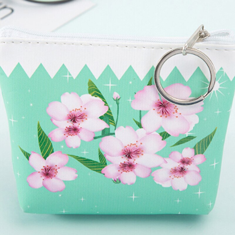 Pu dragkedja blomtryck myntplånbok byt plånbok barn flicka pojke kvinnor handväska dam plånböcker myntnyckelväska