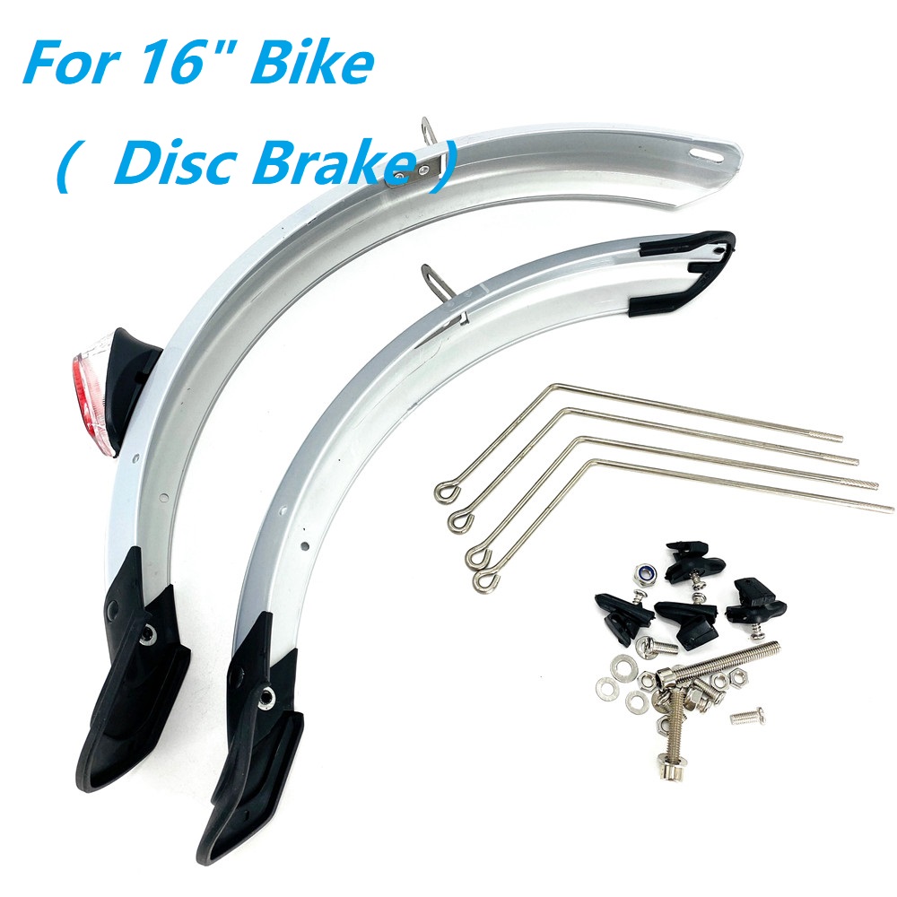 14-16 Inch Folding Bike Front Rear Fender With Rear Safety Reflector For Dahon Fnhon Bicycle V Brake Disc Brake Bike: black