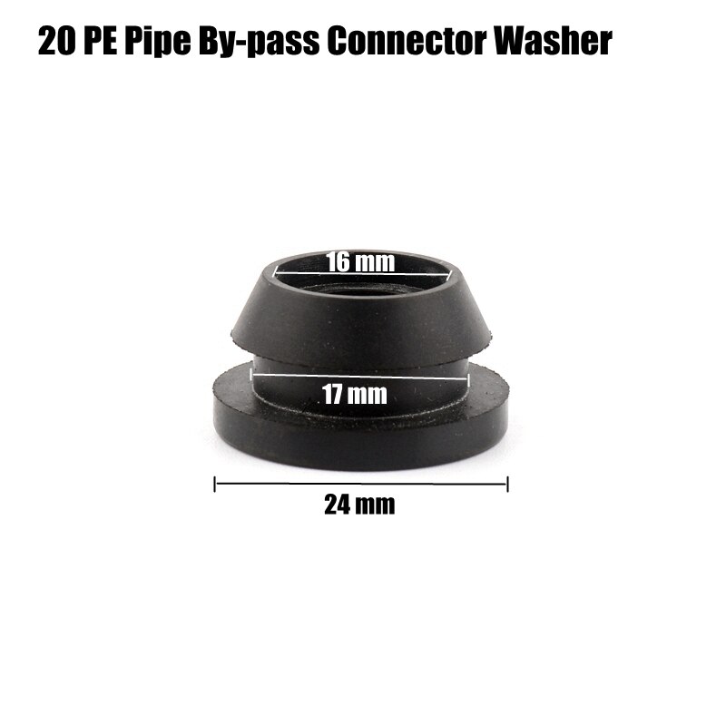 10pcs 20mm PE Pipe Connectors Agricultural Micro Irrigation Hose Connector Gardening Watering Kits Tube Tee Elbow Joints: 20PE By-pass Washer