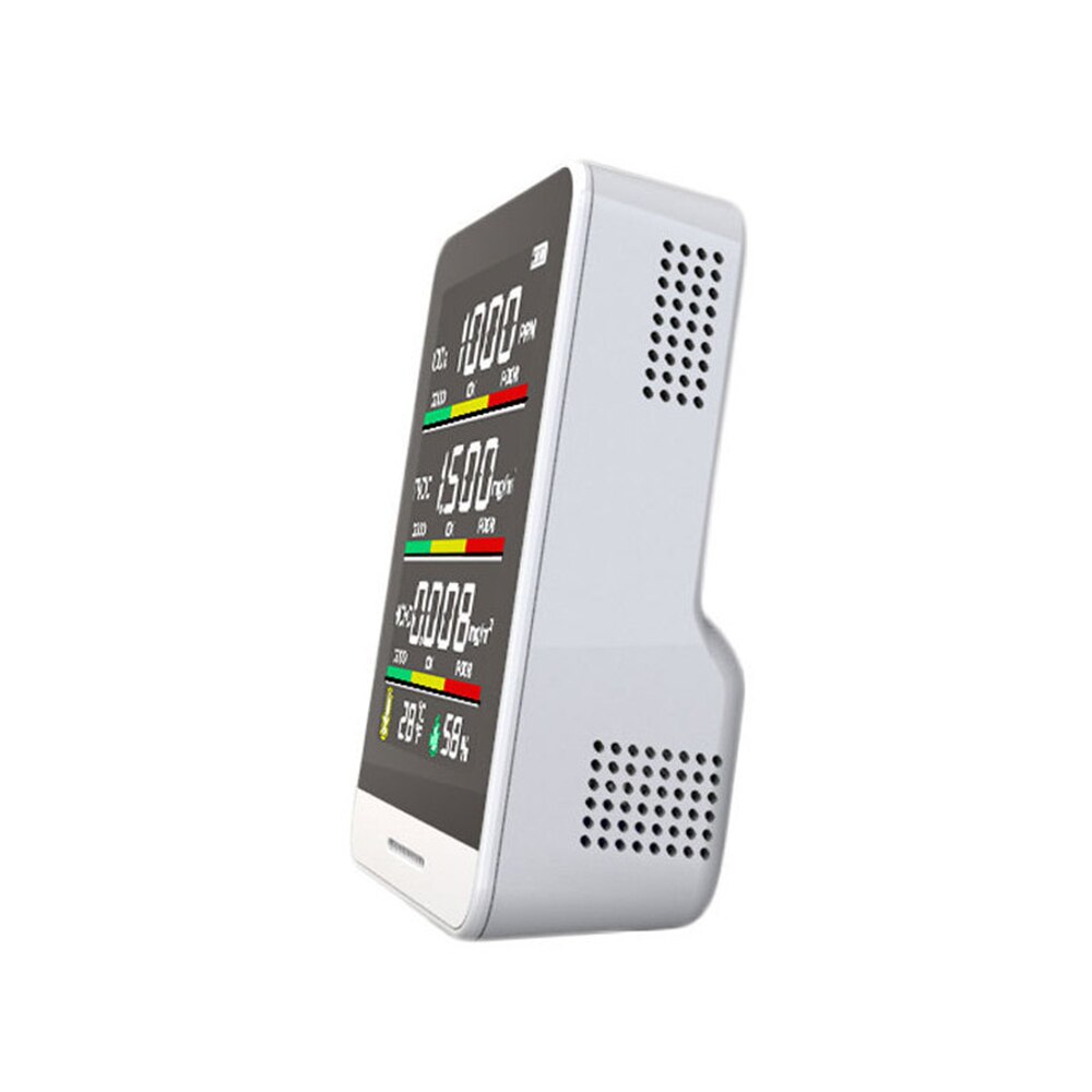 Portable Air Monitor USB Charging Air Detection Unit with Carbon Dioxide HCHO Monitoring Indoor Thermometer Hygrometer