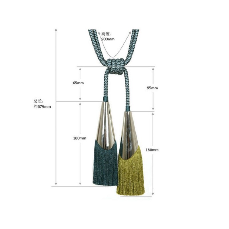 2Pcs/Pair Curtain Brush Tiebacks Tassel Fringe Hanging Belt Balls Curtain Accessories Holderback Tie Backs Lashing Bind