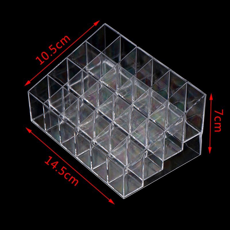Clear Acrylic 24 Grid Makeup Organizer Storage Box Lipstick Nail Polish Display Home Storage