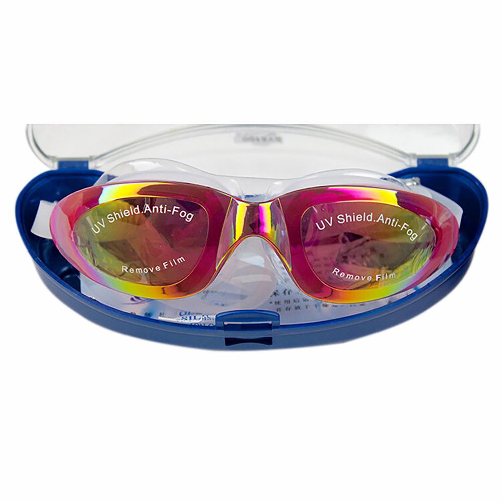 Verstelbare 3D goggle Waterdicht Professionele Anti-fog Bril UV Bescherming HD Zwembril & xs: Pink