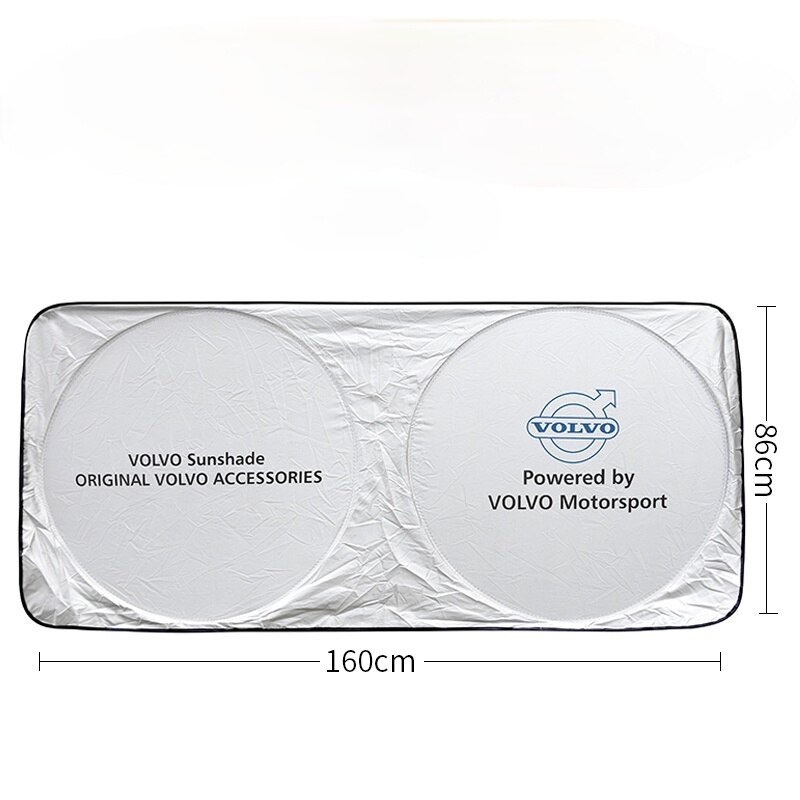 Windshield Sunshade for Volvo 60l S90 V40 Xc6 0xc90 Xc40 Sunscreen Heat-insulating Curtain Fabric Shade Pad: 160x86 with logo