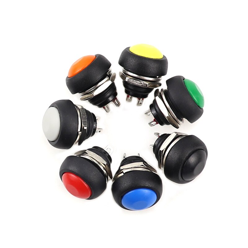 7Pcs PBS-33b 2Pin Mini Switch 12mm 12V 1A Waterproof momentary Push button Switch since the reset Non-locking: MULTI
