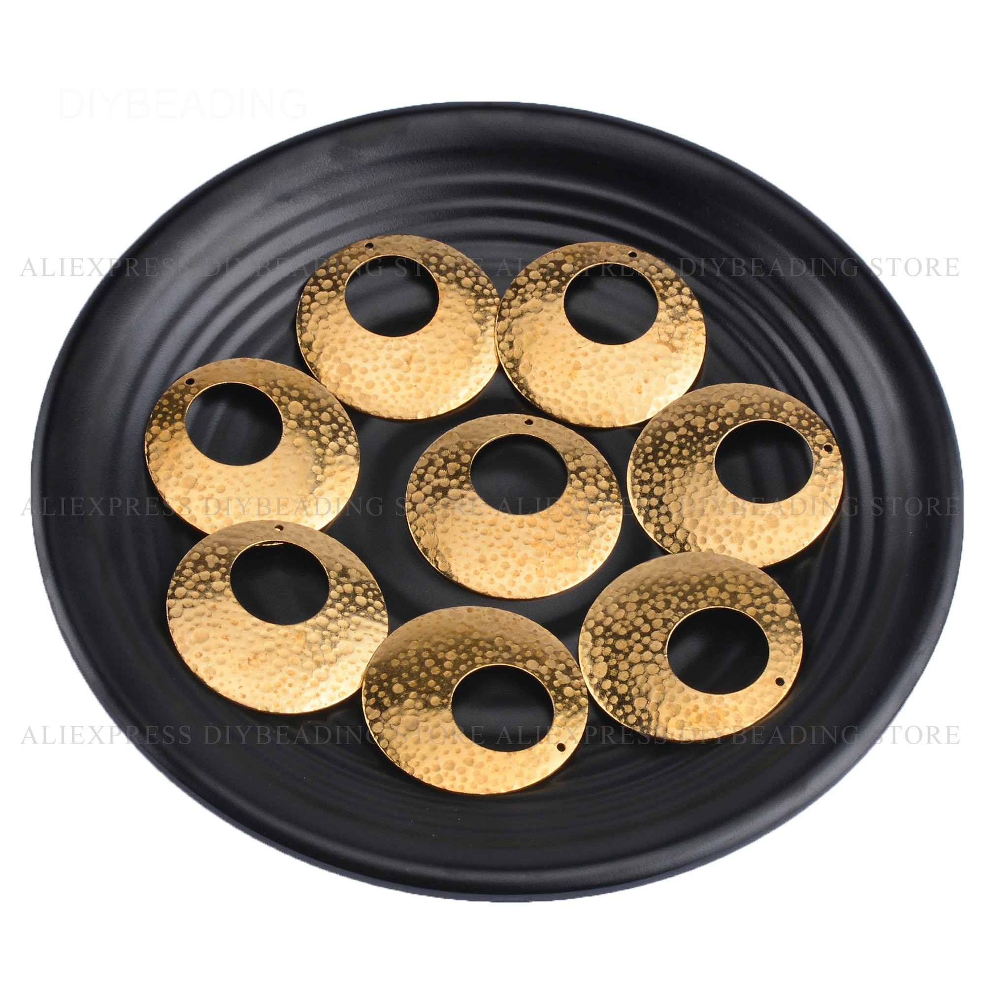 4-200 stk charms til øreringe gør messing cirkel donut charms buet rundt vedhæng finde materiale masser forsyninger