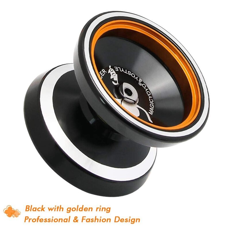 MAGICYOYO – Yoyo M001-B, Yoyo intermédiaire en alliage d'aluminium avec anneau en métal + 5 cordes supplémentaires + gants + sac