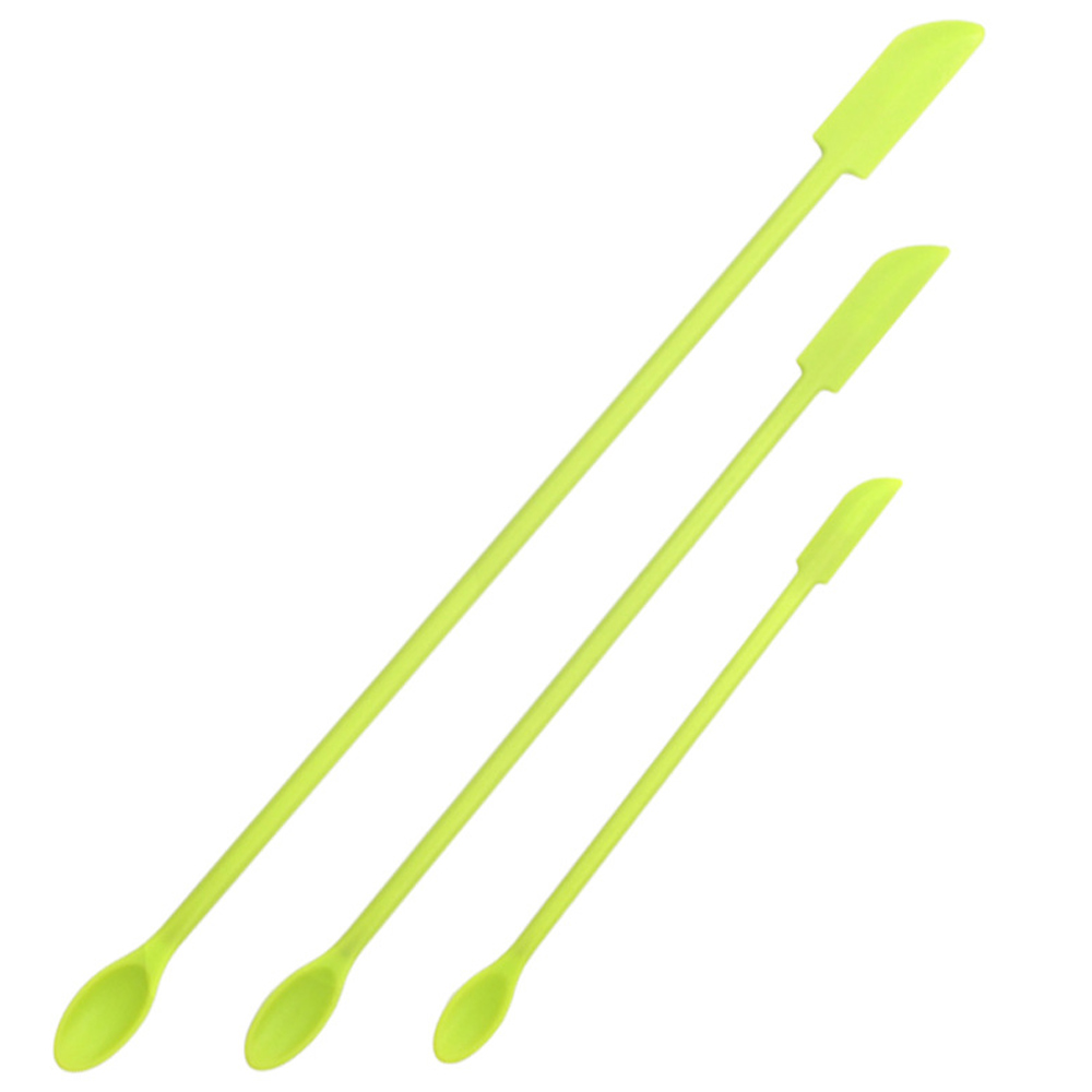 Ensemble de spatules en Silicone, grattoir à Double tête, crème de confiture cosmétique, bouteille profonde, Mini spatule allongée à petite pointe, outil de maquillage Spa 3 pièces: Black