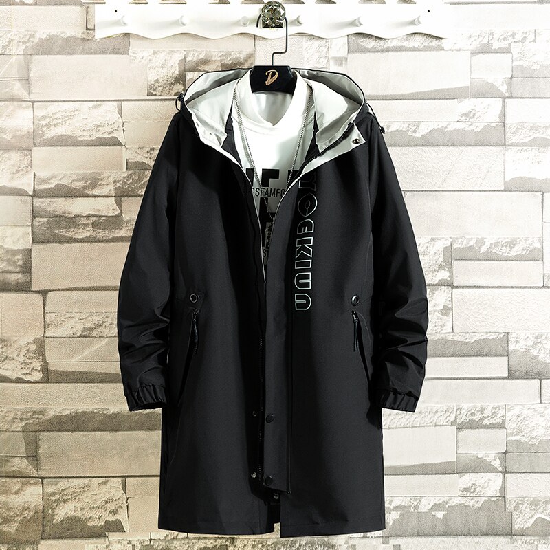Veste coupe-vent pour homme, Trench-Coat Long, vêtements de printemps, d'automne et d'hiver,: J2169 B / 4XL FOR 190 CM 90KG