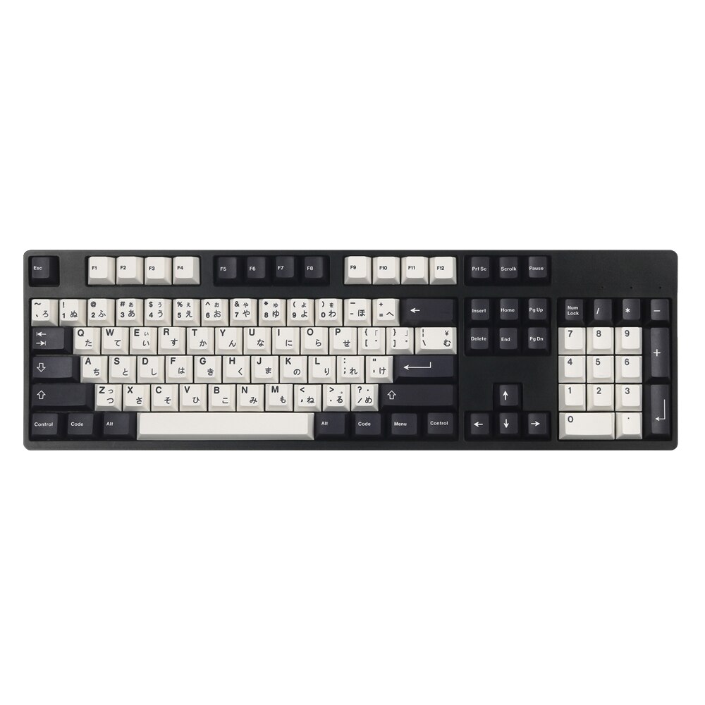 PBT 155 Keys Cherry Profile DYE-SUB Japanese Keycaps Black White Theme Minimalist Style Suitable Keycap For Mechanical Keyboard