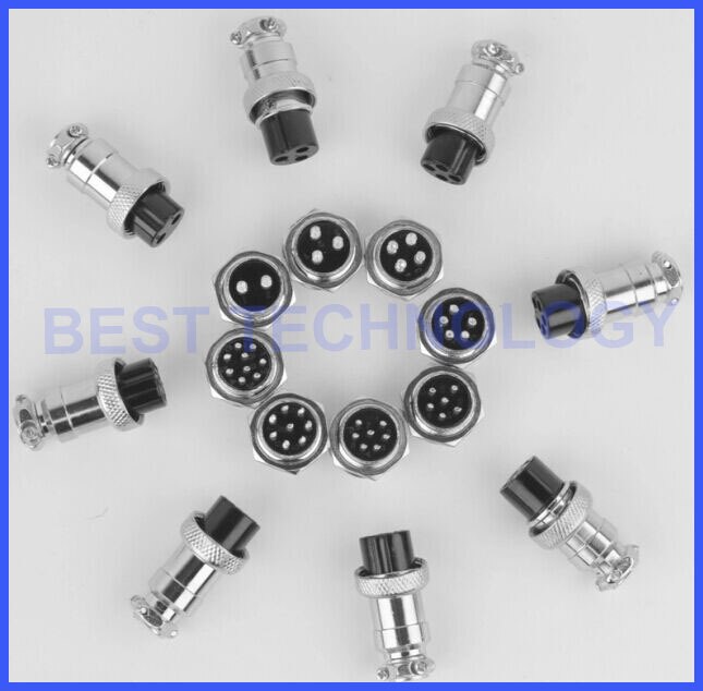 5pcs Small Air Plug Male & Female plug Diameter 16mm GX16 4pins core cable connector