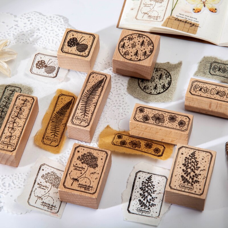 Sellos de goma madera Vintage, sello de caucho para manualidades, para hacer tarjetas, álbum de recortes