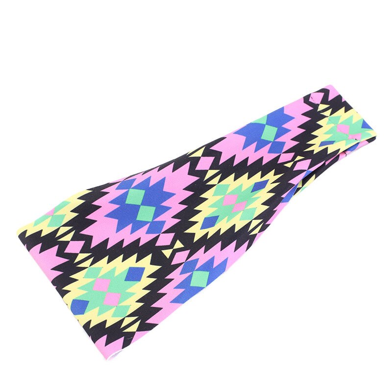 Bohemia print wide stretch kvinder hår caps hovedbeklædning hovedbeklædning turban hovedbeklædning bandage hår bandana hår styling tilbehør: Type 7