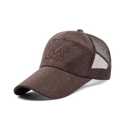 Stijl lente mesh snapback brief baseball pet snel drogende zomer zonnehoed ademende chapeu casual mesh: Koffie m