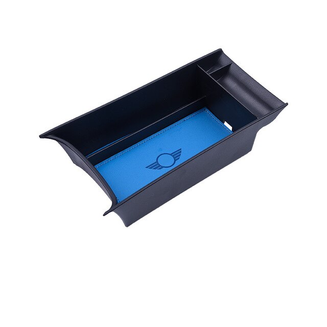 Accessoires de voiture console centrale intérieure accoudoir boîte article rangement pour MINI ONE Cooper S JCW F60 Countryman rangement: Matte-Blue