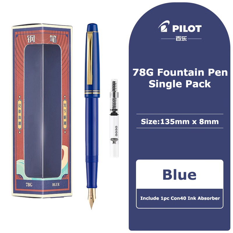 Pilot 78G plumas estilográficas de suministros de papelería, punta suave escritura sin esfuerzo, pluma de práctica de caligrafía para estudiantes: Gris claro / M