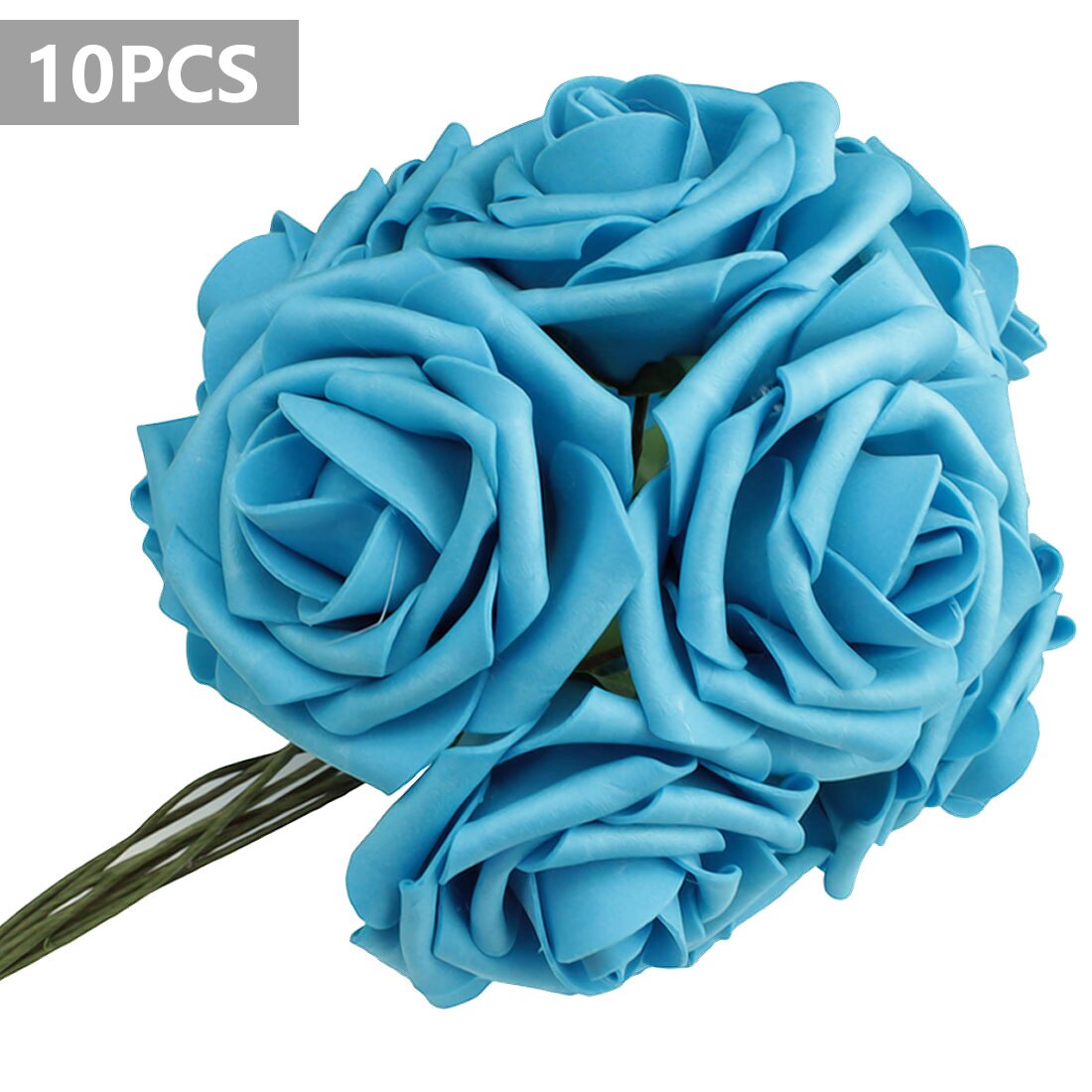 10 Heads 7CM Artificial Rose Flowers Wedding Bride Bouquet PE Foam DIY Home Decor Rose Flowers Wedding Decoration 11 Colors